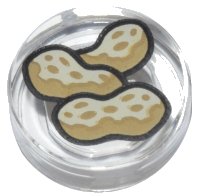 LEGO part Tile, Round 1 x 1 with 3 Tan and Dark Tan Peanuts Pattern 98138pb451