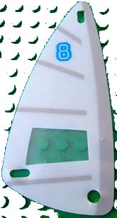 LEGO part Plastic Triangle 6 x 12 Sail with Blue 8, Horizontal Gray Stripes, Vertical Gray Stripe Pattern x66px11