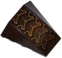 LEGO part Wedge 4 x 4 Triple Curved No Studs with Black and Gold Exoskeleton Pattern (Sticker) - Set 70132 47753pb065