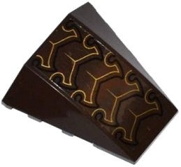 LEGO part Wedge 4 x 4 Triple Curved No Studs with Black and Gold Exoskeleton Pattern (Sticker) - Set 70132 (47753pb065)
