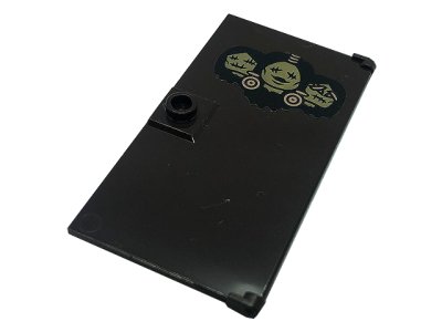 LEGO part Door 1 x 4 x 6 with Stud Handle with 3 Shrunken Heads Pattern (Sticker) - Set 76388 (60616pb075)