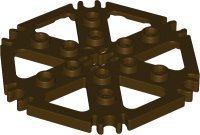 Technic, Plate Rotor 6 Blade with Clip Ends Connected (Water Wheel) - Hollow Studs, numéro de pièce LEGO 64566