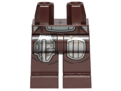 LEGO onderdeel Hips and Legs with SW Mandalorian Silver Beskar Armor Plates Pattern (970c00pb1152)