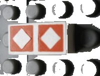 LEGO part Modulex, Tile 1 x 2 with Orange Diamonds Outline Pattern Mx1021Apb67