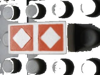LEGO onderdeel Modulex, Tile 1 x 2 with Orange Diamonds Outline Pattern (Mx1021Apb67)