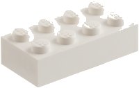 LEGO part Modulex, Brick 2 x 4 (Lego on studs) Mx1142L