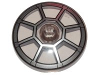 LEGO part Dish 4 x 4 Inverted (Radar) with Open Stud with Silver Radial TIE Bomber Cockpit Pattern 35394pb008