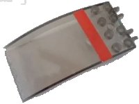 LEGO part Windscreen 8 x 4 x 2 Curved with Locking Dual 2 Fingers with Red Stripe Pattern (Sticker) - Set 8652 46413pb006