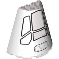LEGO onderdeel Cone Half 8 x 4 x 6 with Rocket Cockpit Pattern (47543pb09)