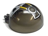 LEGO part Windscreen 6 x 6 x 3 Canopy Half Sphere with Dual 2 Fingers with SW Republic Attack Gunship Crosshairs Pattern 50747pb05