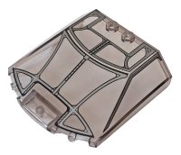 LEGO part Windscreen 6 x 6 x 1 1/3 Straight Sides with Silver Window Frame Outline Pattern 65633pb05