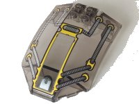 LEGO part Windscreen 8 x 6 x 2 Curved with Silver & Yellow Hose and Window Pattern x224px2