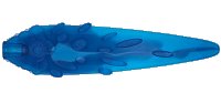 LEGO part Flame / Vapor Trail with Axle Hole and Ovals with Marbled Dark Azure Pattern 1995pb02