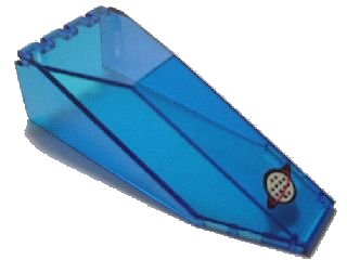 LEGO part Windscreen 10 x 4 x 2 1/3 Canopy with Alpha Team White Grid with Red Ring Pattern (Sticker) - Set 6773 (2507pb08)