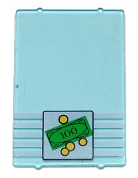 LEGO part Glass for Window 1 x 4 x 5 with Bank Money 100 Bill and 4 Coins Pattern 2494pb03
