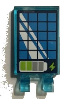 LEGO part Tile, Modified 2 x 3 with 2 Clips with Solar Panel and Battery Power Indicator Pattern (Sticker) - Set 41307 (30350bpb109)