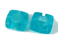 LEGO part Clikits, Icon Square 2 x 2 Small with Hole, Frosted (Solid and Transparent Colors) 45469