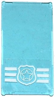 LEGO part Glass for Window 1 x 4 x 6 with Police Badge on 3 White Stripes Pattern (Sticker) - Set 60069 57895pb028