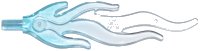 LEGO part Wave Rounded Straight Large with Bar End (Flame) with Marbled Trans-Clear Pattern 85959pb05