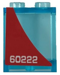 LEGO part Panel 1 x 2 x 2 with Side Supports - Hollow Studs with White '60222' on Red Background Pattern Model Right Side (Sticker) - Set 60222 87552pb064R