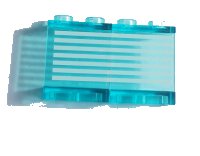 LEGO part Stickered Assembly 4 x 1 x 2 with 7 Horizontal White Stripes Pattern (Sticker) - Set 7890 - 2 Panel 1 x 2 x 2 BA078pb02