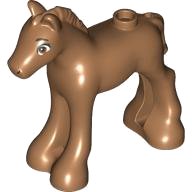 LEGO part Horse, Friends, Foal with Dark Orange Eyes with Black Eyebrows and Eyelashes Pattern (Peanut) (11241pb10)