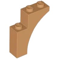 Arco 1 x 3 x 3 en nougat medio, número de pieza LEGO 13965