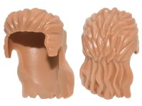 Minifigur, Haare Lang Mullet-Stil in mittelnougat, LEGO Teilenummer 24072