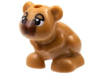 LEGO part Hamster / Mouse, Friends / Elves with Black Eyes, Droopy Eyelids, and Reddish Brown Muzzle Pattern (Encanto Chispi the Capybara) 24183pb07