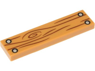 LEGO onderdeel Tegel 1 x 4 met Houtnerfpatroon en 4 Zilveren Spijkers Patroon (2431pb0652)
