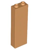 Stein 1 x 2 x 5 - Tenons Ouverts Bloqués ou Tenons Creux en nougat moyen, numéro de pièce LEGO 2454