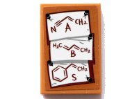 LEGO part Tile 2 x 3 with Bulletin Board / Pinboard with Chemical Formulas on White Pinned Paper Pattern (Sticker) - Set 70425 26603pb404