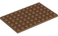 Plaat 6 x 10 in middennougat, LEGO onderdeelnummer 3033
