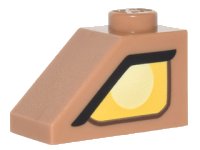 LEGO part Slope 45 2 x 1 with Yellow Clayface Eye Pattern Model Left Side 3040pb015L