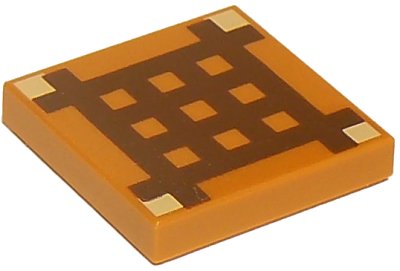 LEGO part Tile 2 x 2 with Dark Brown Minecraft Crafting Table Grid Pattern (3068pb0893)