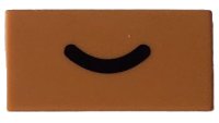 LEGO part Baldosa 1 x 2 con Patrón de Línea Curva Sonrisa / Mueca Negra 3069pb1145