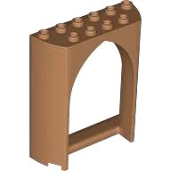Platte 2 x 6 x 6 mit gotischem Bogen in mittelnougat, LEGO Teilenummer 35565