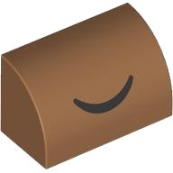 LEGO onderdeel Slope, Curved 1 x 2 with Black Closed Eye Curved Line Pattern 37352pb032