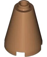 Kegel 2 x 2 x 2 - Offen Noppe in mittelnougat, LEGO Teilenummer 3942c