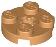 Plate, Round 2 x 2 with Axle Hole in mittelnougat, LEGO Teilenummer 4032