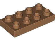 Duplo, Platte 2 x 4 x 1/2 (Dick) in mittelnougat, LEGO Teilenummer 40666