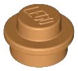 Platte, Rund 1 x 1 in mittelnougat, LEGO Teilenummer 4073