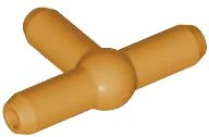 Pneumatic T Piece Second Version (T Bar with Ball in Center) en nougat medio, número de pieza LEGO 4697b