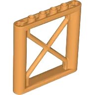 Support 1 x 6 x 5 Girder Rectangular in mittelnougat, LEGO Teilenummer 64448