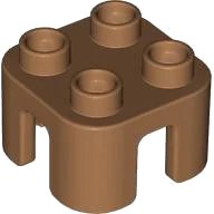 Duplo, Furniture Chair with 4 Studs in mittelnougat, LEGO Teilenummer 65273