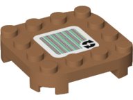LEGO part Plate, Modified 4 x 4 with Rounded Corners and 4 Feet with Super Mario Scanner Code 2 Arrows Cycle Pattern (Sticker) - Set 71366 66792pb003