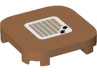 LEGO part Tile, Modified 4 x 4 with Rounded Corners and 4 Feet with Super Mario Scanner Code Double Arrows Pattern (Sticker) - Sets 71364 / 71368 68869pb003