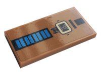 LEGO part Tile 2 x 4 with Blue and Black Rectangles Pattern (Sticker) - Set 10272 87079pb0891