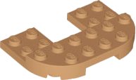 LEGO onderdeel Plate, Round 4 x 6 x 2/3, Raised 2 x 6 and 2 x 2 Cutout 89681