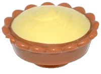 LEGO onderdeel Pie with Bright Light Yellow Cream Filling Pattern 93568pb02